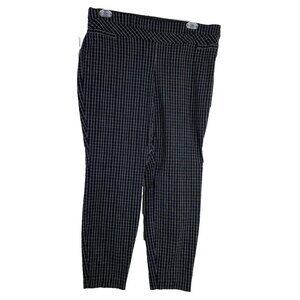 Massini Essentials Womens Pull On Pants Black With White Checkered Pattern  XL